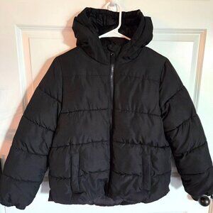 Swisstech Youth kids Jacket/Coat Size XXL (18) Black w/hood and zipper closure